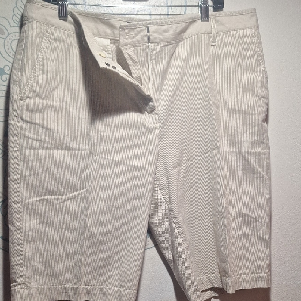 Talbots Beige Pinstripe Shorts